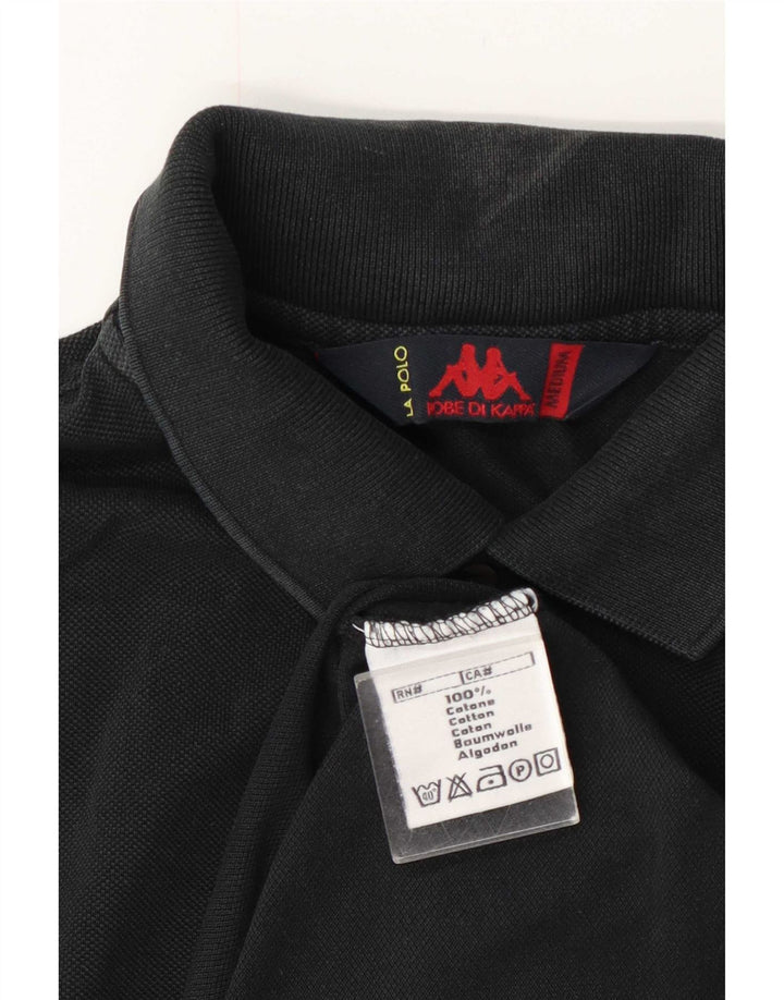 Kappa Mens Polo Shirt Medium Black Cotton