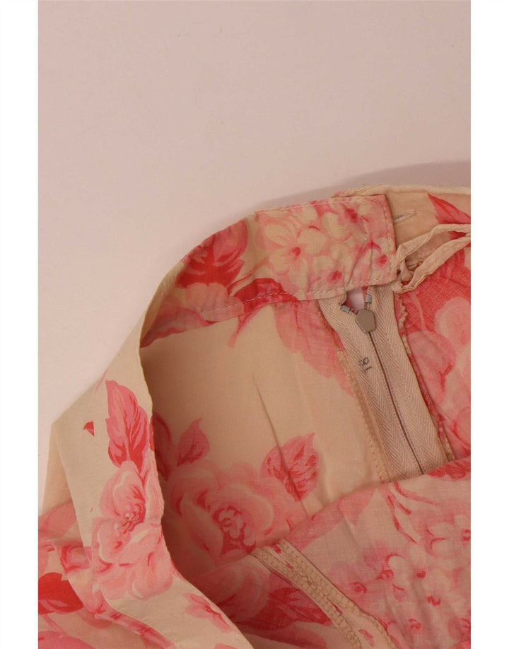 Vintage Womens Maxi Flared Skirt W26 Small Red Floral