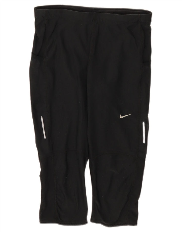 Nike Womens Dri Fit Capri Leggings UK 12 Medium Black Polyester