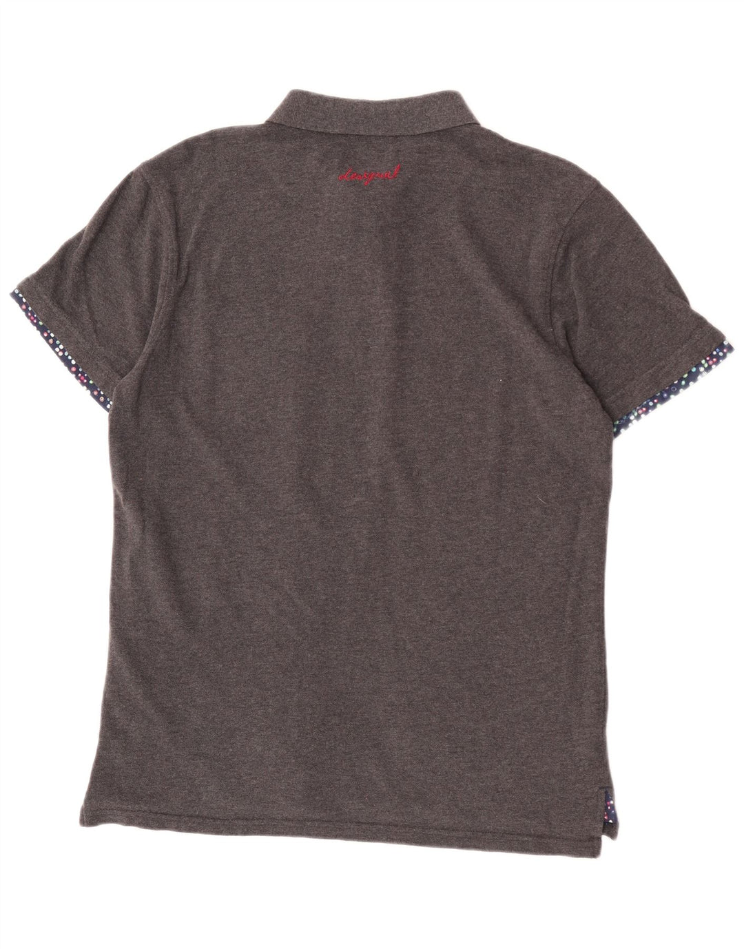 Desigual Mens Slim Polo Shirt Large Grey