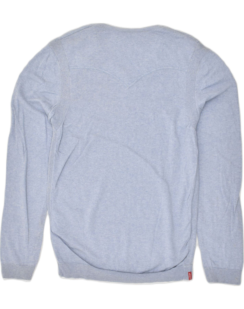 LEVI'S Mens V-Neck Jumper Sweater Large Blue Cotton | Vintage Levi's | Thrift | Second-Hand Levi's | Used Clothing | Messina Hembry 