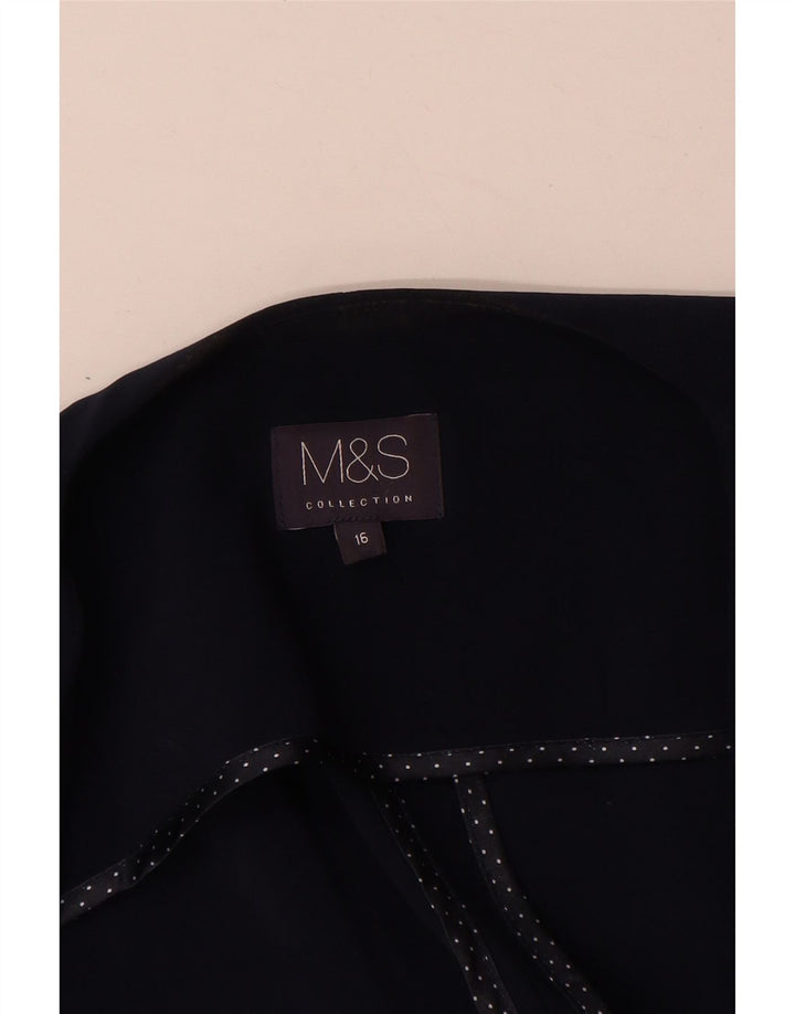 Marks & Spencer Womens Bolero Top UK 16 Large Navy Blue Polyester
