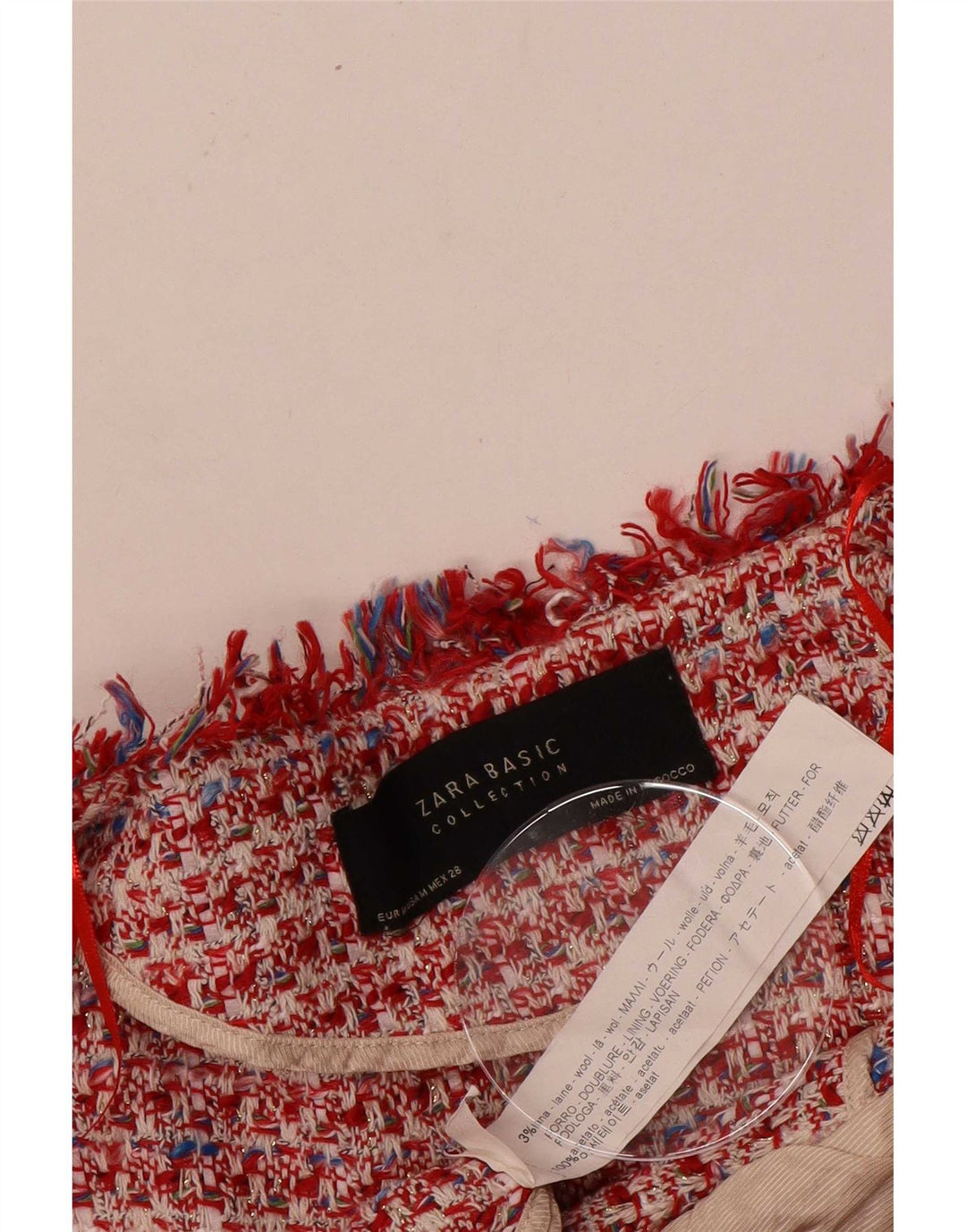 Zara Womens Blazer Jacket UK 12 Medium Red Flecked Wool