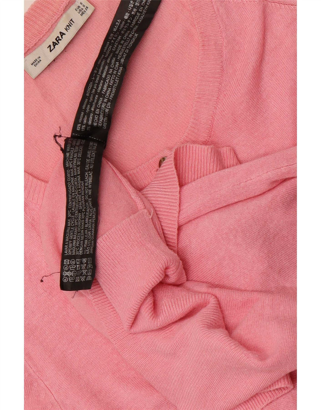 Zara Womens Cardigan Sweater UK 10 Small Pink Viscose