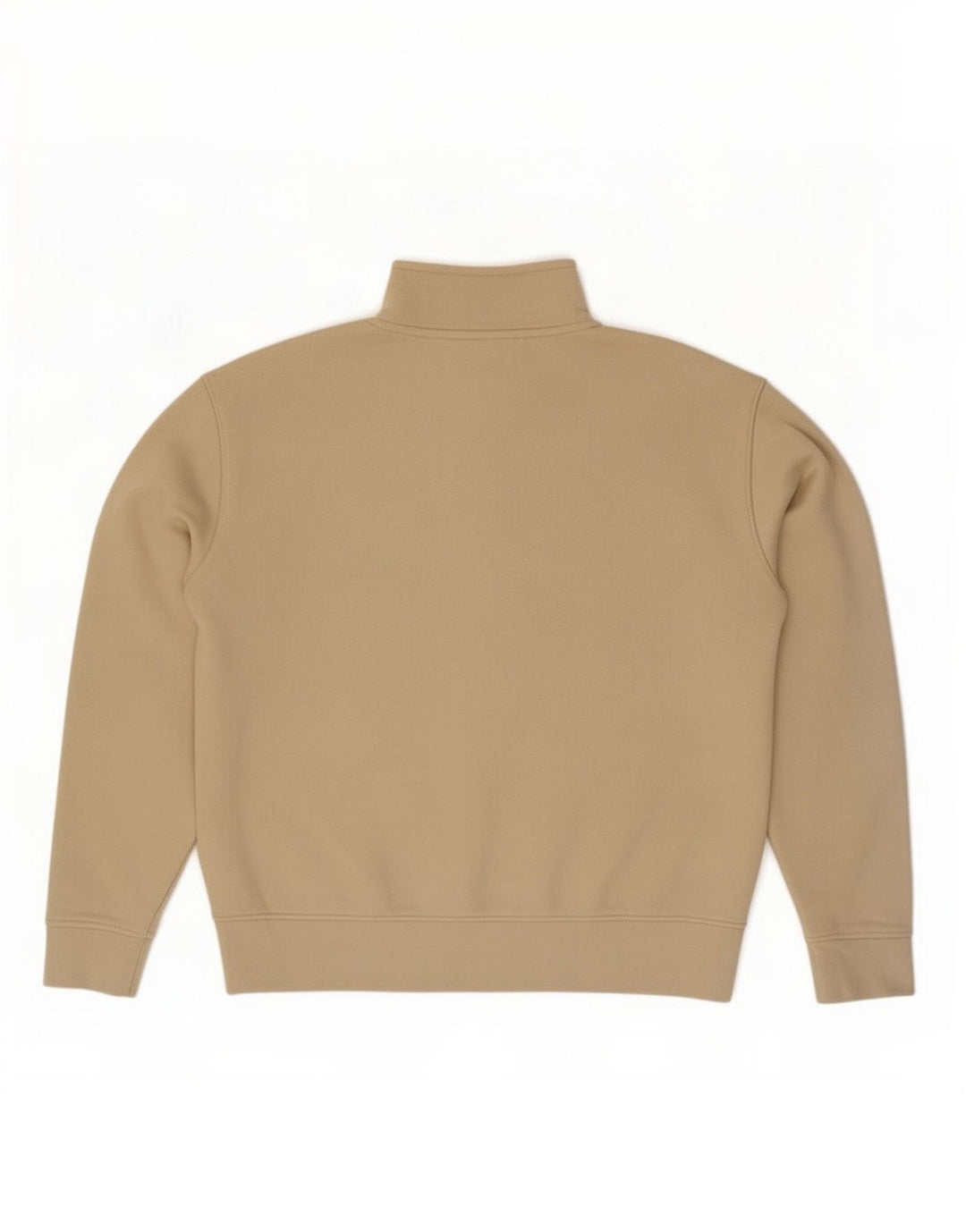 Zara Mens Zip Neck Sweatshirt Jumper Medium Beige Cotton