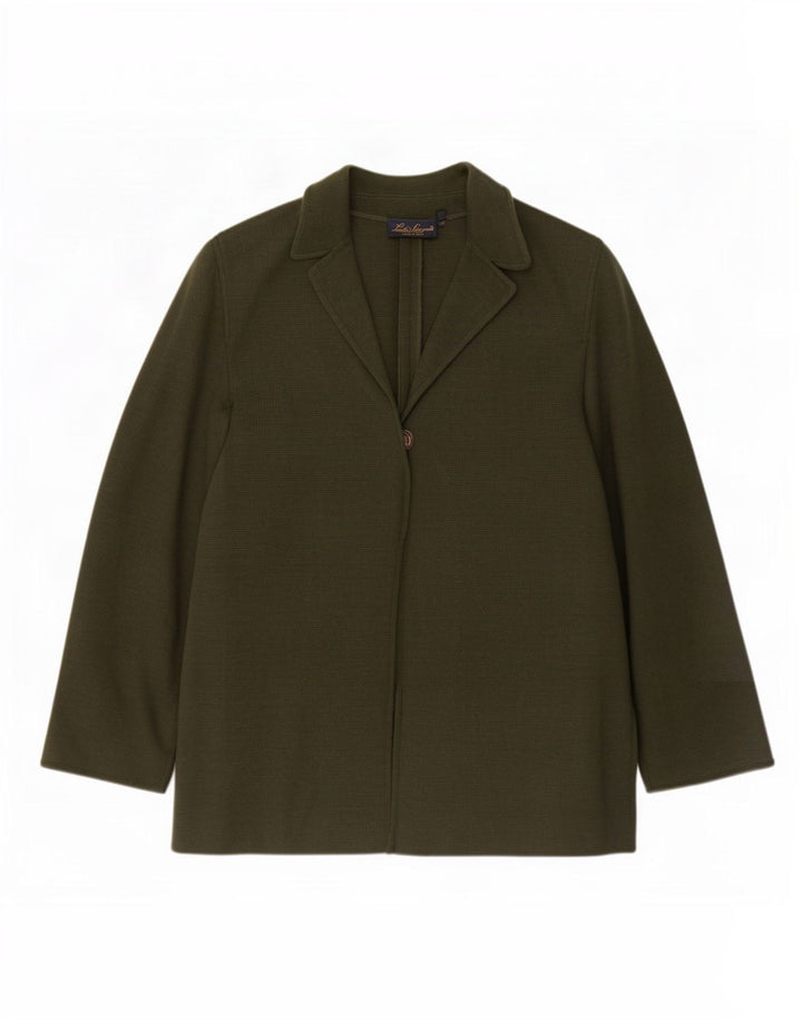 Luisa Spagnoli Womens 1 Button Blazer Jacket UK 18 XL Green