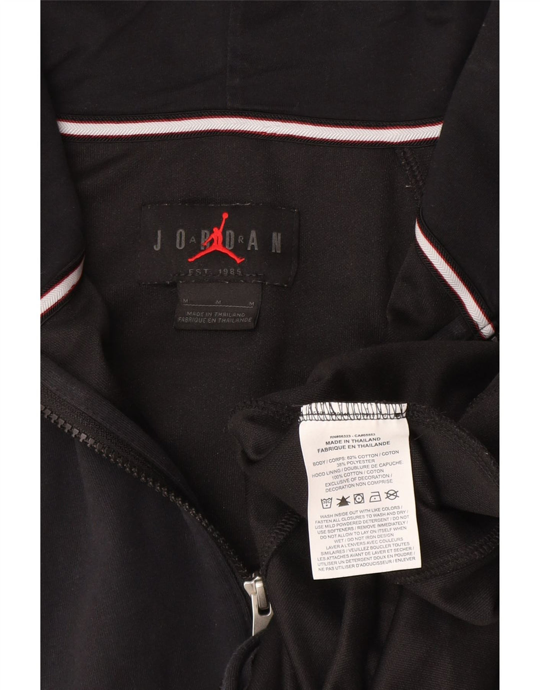 Jordan Mens Zip Hoodie Sweater Medium Navy Blue Cotton