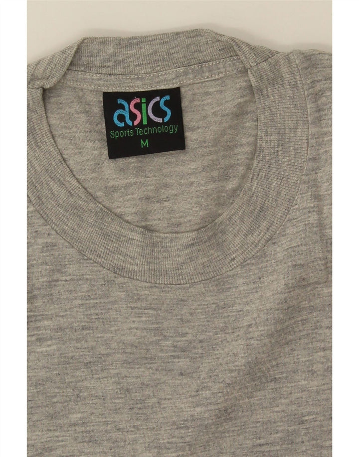 Asics Mens Graphic T-Shirt Top Medium Grey Colourblock