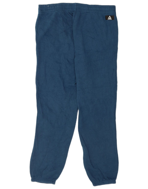 Reebok Womens Tracksuit Trousers Joggers UK 14 Large Navy Blue Cotton