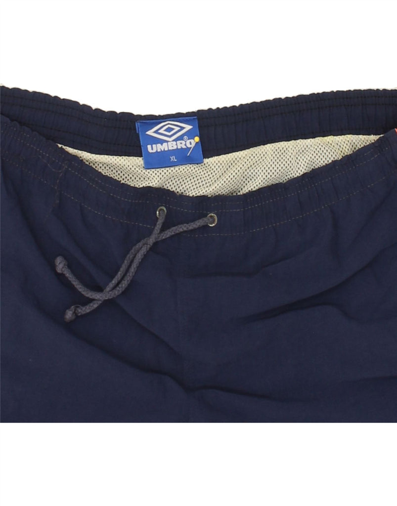 UMBRO Mens Graphic Sport Shorts XL Navy Blue | Vintage Umbro | Thrift | Second-Hand Umbro | Used Clothing | Messina Hembry 