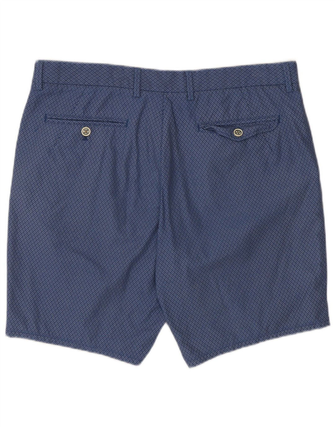 Massimo Dutti Mens Chino Shorts EU 44 Large W34 Navy Blue Spotted