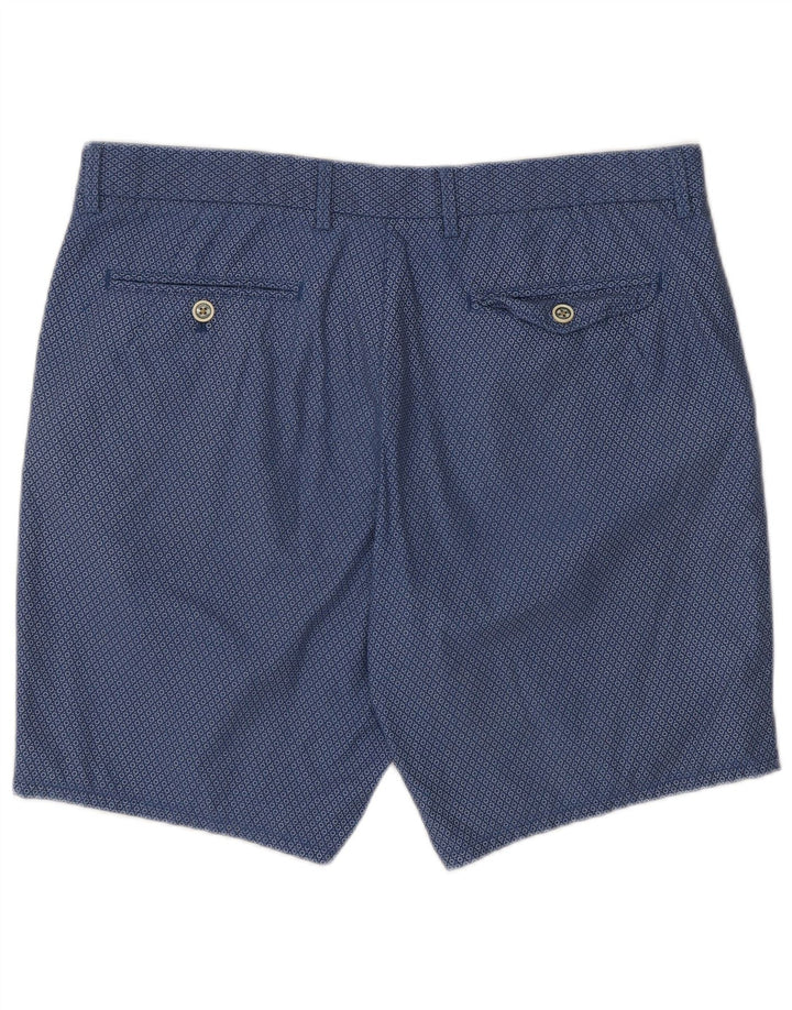 Massimo Dutti Mens Chino Shorts EU 44 Large W34 Navy Blue Spotted