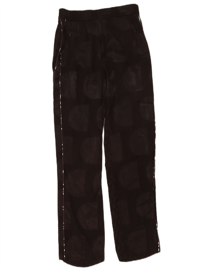 DESIGUAL Womens Straight Casual Trousers Medium W32 L30 Black Geometric