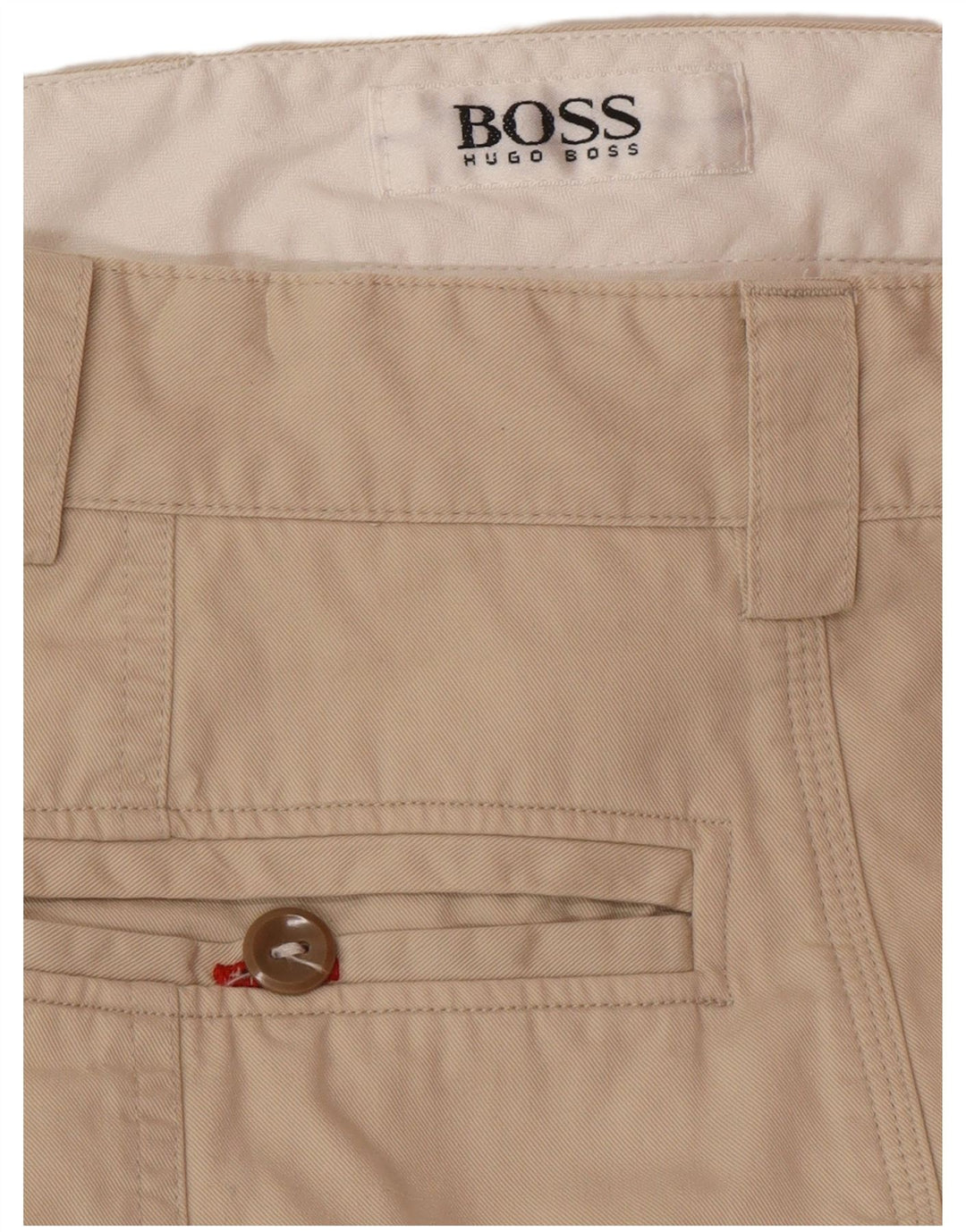 HUGO BOSS Mens Pegged Chino Trousers W34 L32 Beige Cotton