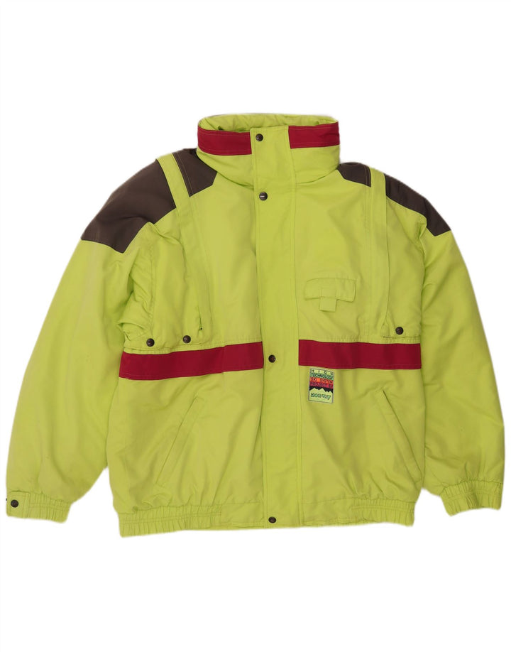 Norway Mens Hooded Ski Jacket IT 50 Large Green Colourblock Nylon