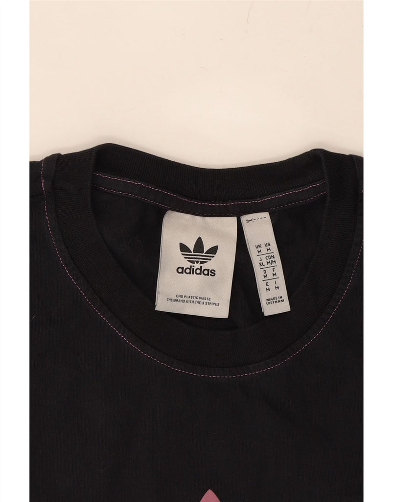 ADIDAS Mens Graphic T-Shirt Top Medium Black Vintage Adidas and Second-Hand Adidas from Messina Hembry 
