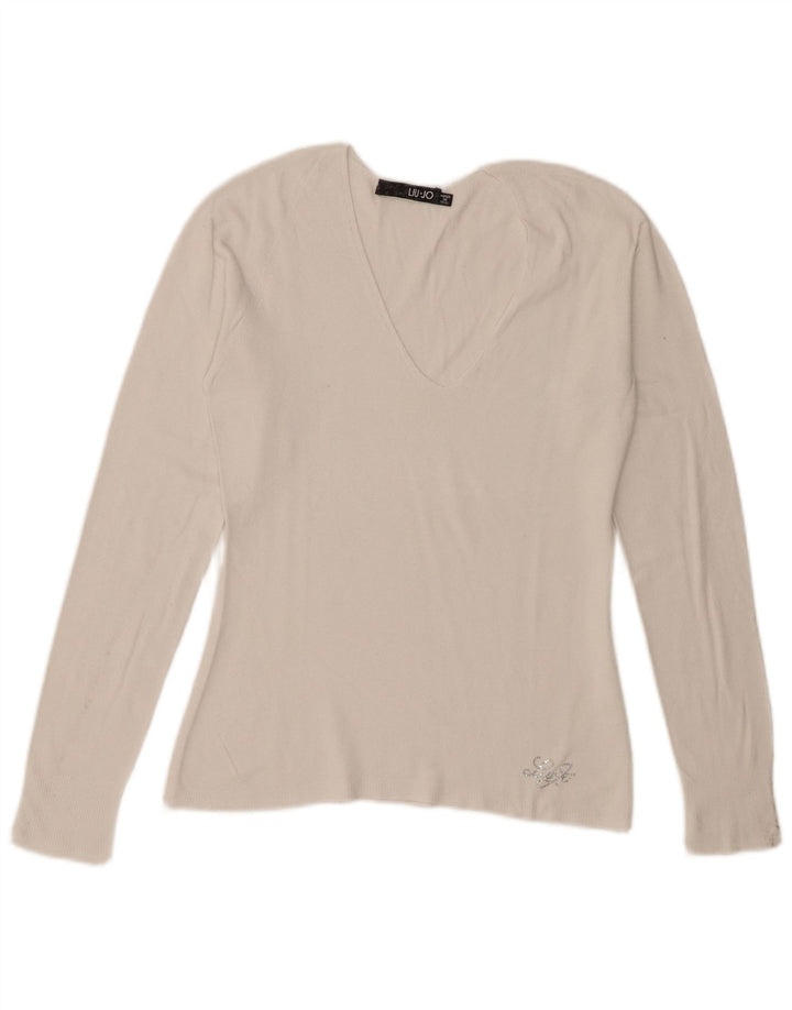 Liu Jo Womens Top Long Sleeve IT 42 Medium White
