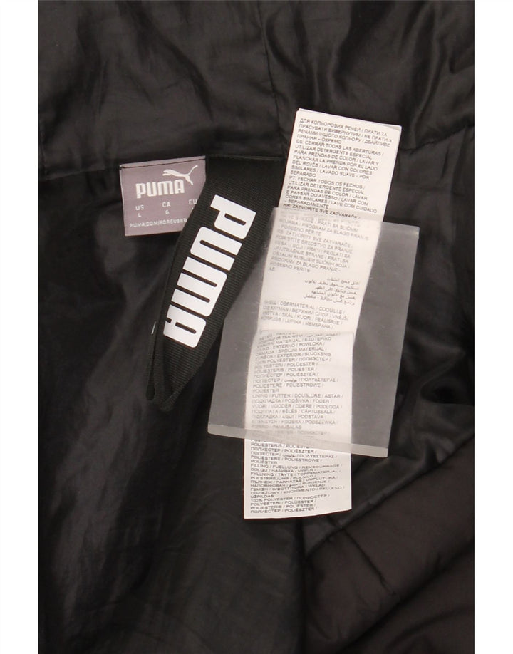 Puma Womens Hooded Padded Jacket UK 16 Large Black Polyester
