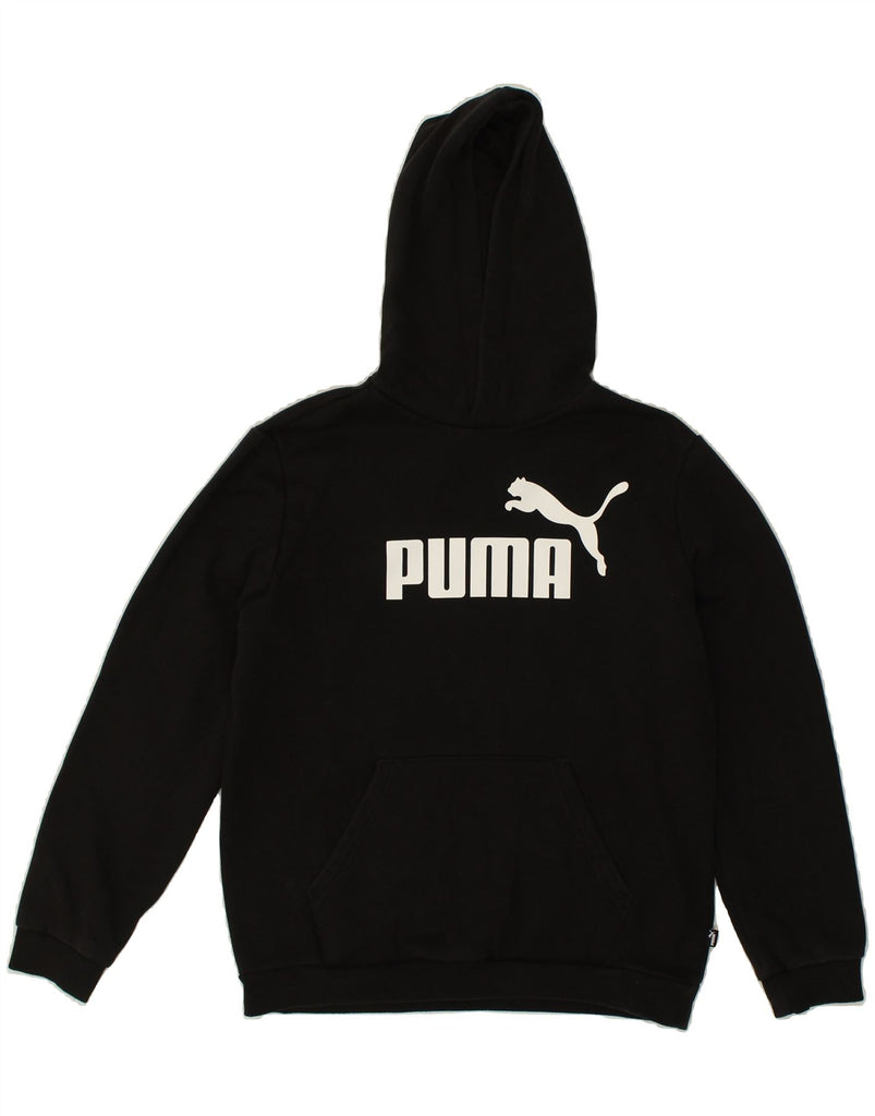 PUMA Boys Graphic Hoodie Jumper 15-16 Years Black Cotton | Vintage Puma | Thrift | Second-Hand Puma | Used Clothing | Messina Hembry 