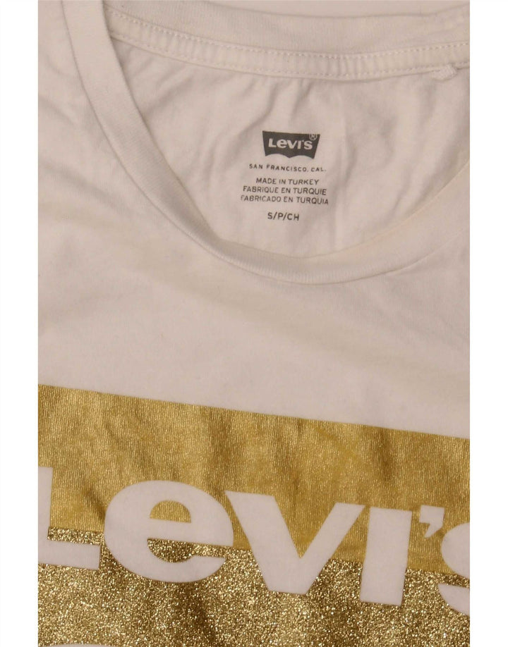 Levi's Womens Graphic T-Shirt Top UK 10 Small White