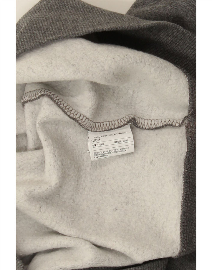 BENETTON Womens Graphic Sweatshirt Jumper UK 10 Small Grey Cotton Modern Vintage Benetton and Second-Hand Benetton from Messina Hembry 