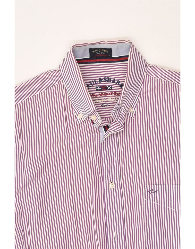 PAUL & SHARK Mens Shirt Size 39 Medium Pink Striped Cotton | Vintage Paul & Shark | Thrift | Second-Hand Paul & Shark | Used Clothing | Messina Hembry 