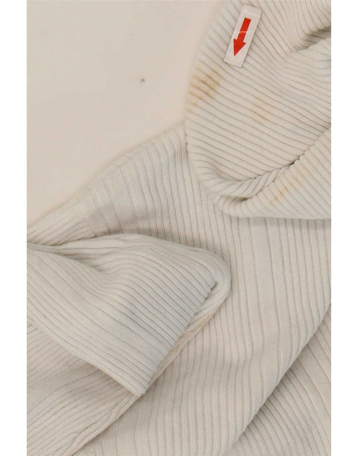 Marks & Spencer Womens Roll Neck Jumper Sweater UK 12 Medium White Viscose