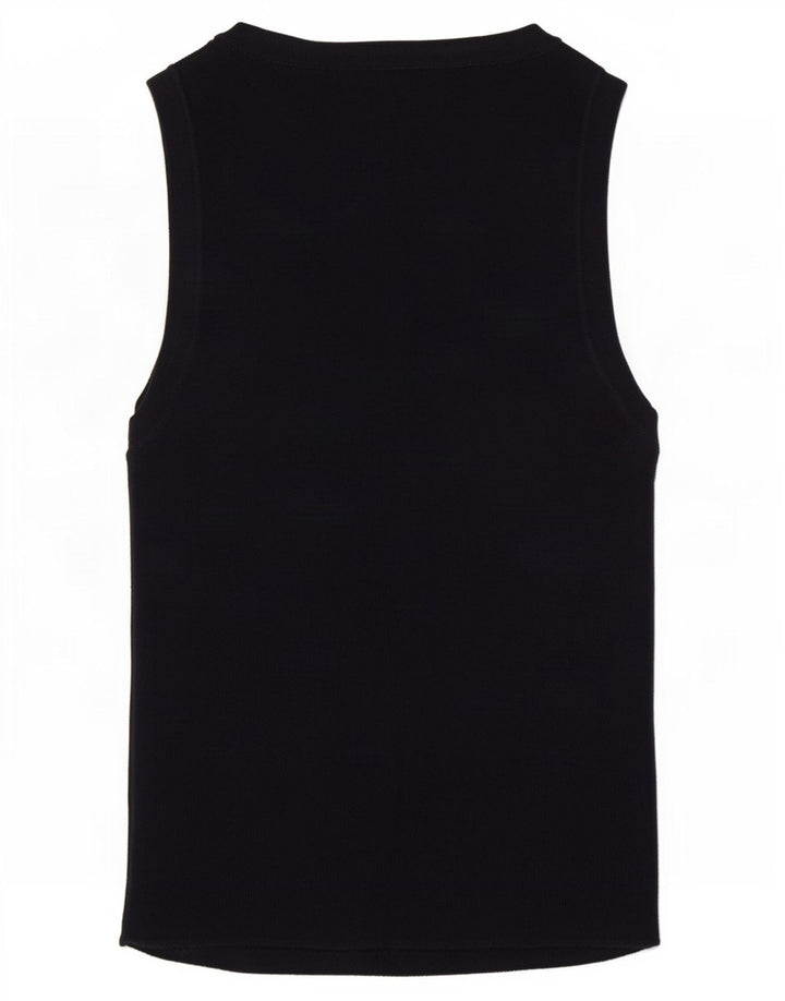 Zara Womens Vest Top UK 8 Small Navy Blue