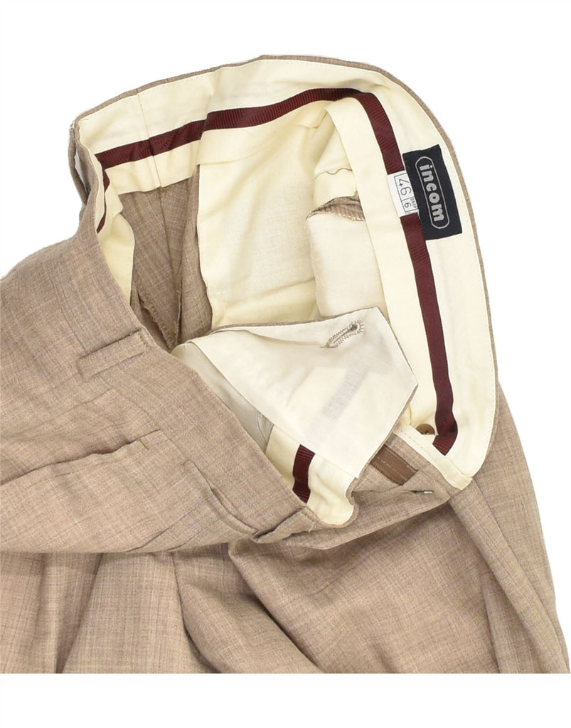 INCOM Mens Pegged Suit Trousers IT 46 Small W31 L29  Beige Virgin Wool | Vintage Incom | Thrift | Second-Hand Incom | Used Clothing | Messina Hembry 