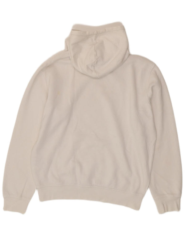 Champion Mens Graphic Hoodie Jumper Medium White Cotton