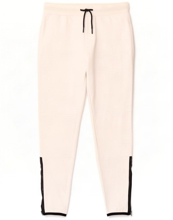 Zara Mens Tracksuit Trousers Medium White Colourblock Cotton