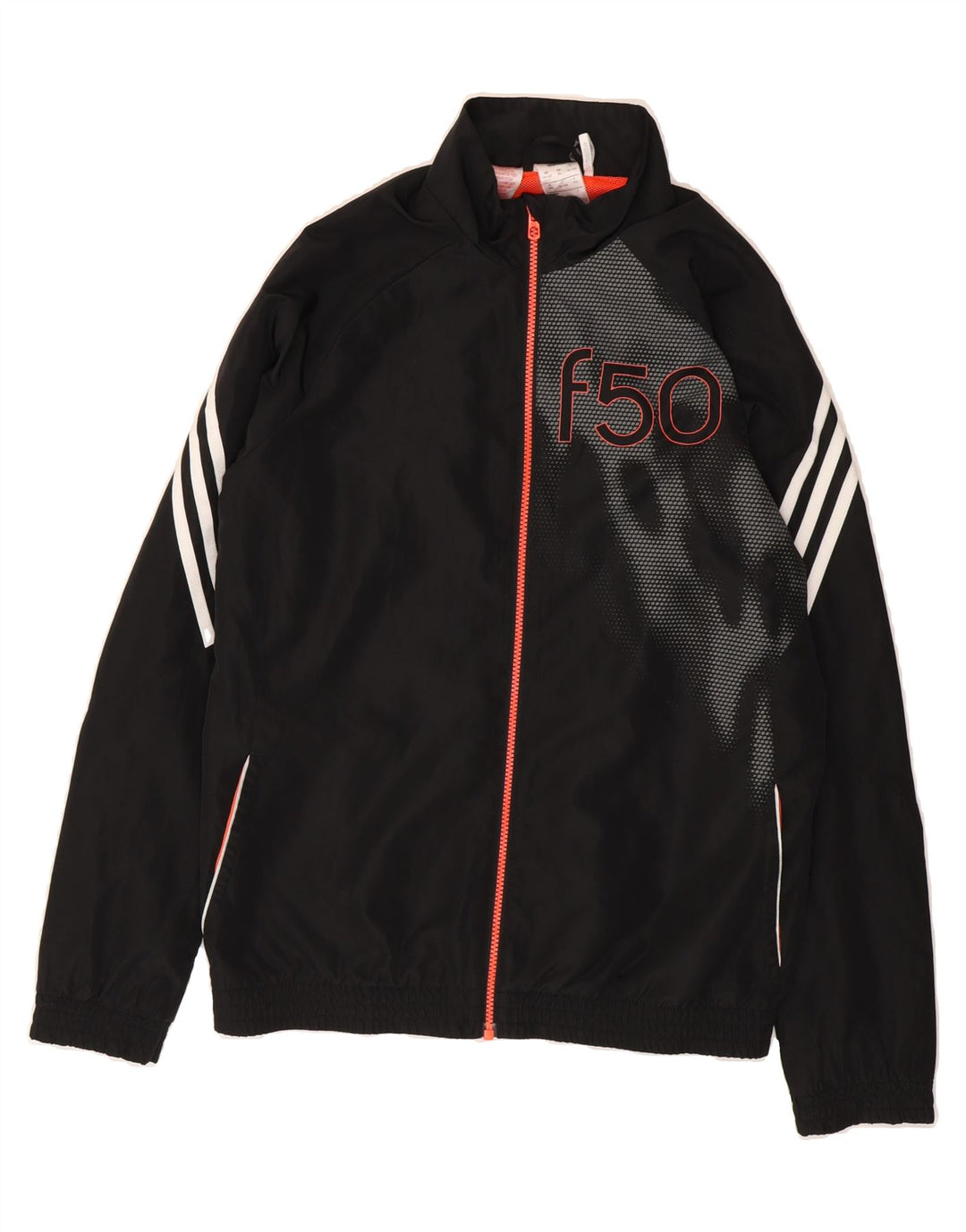 ADIDAS Boys F50 Graphic Tracksuit Top Jacket 15-16 Years Black Polyester Vintage Adidas and Second-Hand Adidas from Messina Hembry 