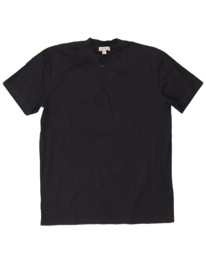 Cos Mens T-Shirt Top Medium Navy Blue Cotton