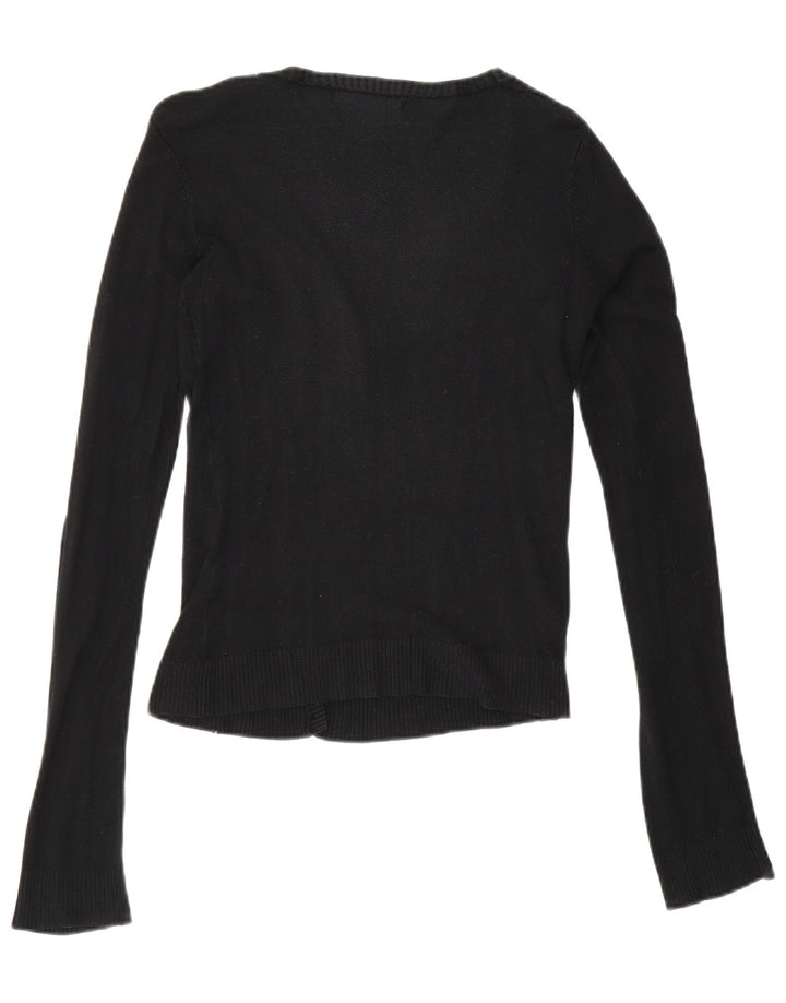 Zara Womens Cardigan Sweater UK 10 Small Black Rayon
