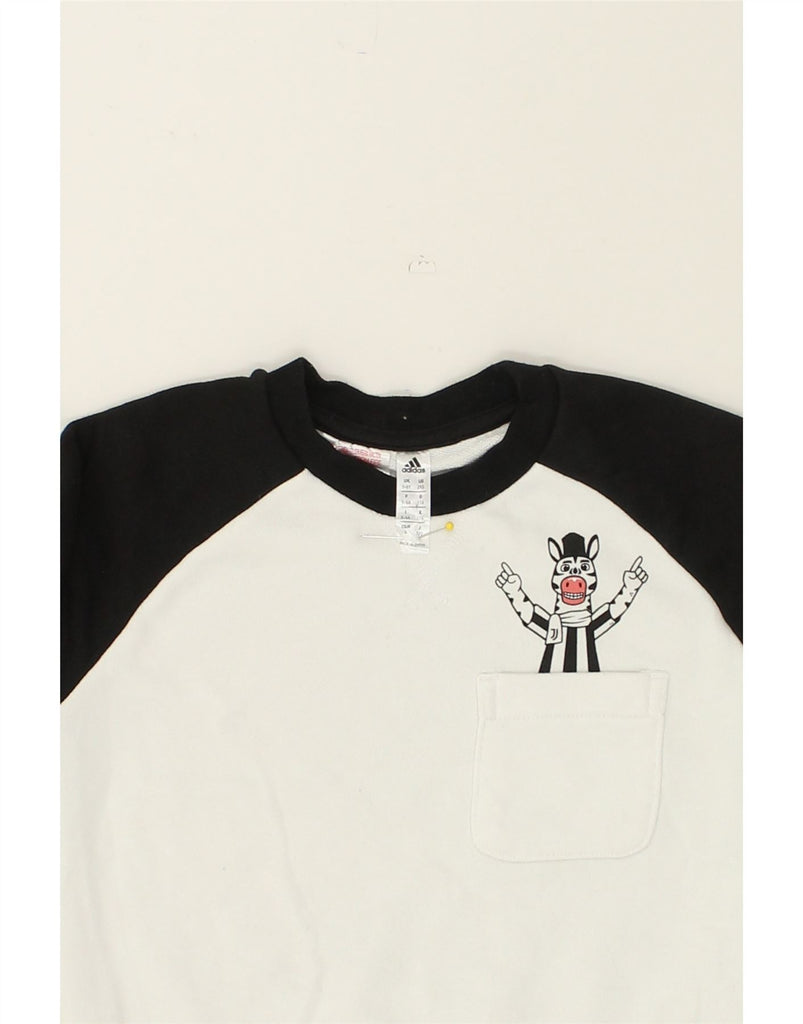 ADIDAS Boys Juventus Graphic Sweatshirt Jumper 5-6 Years White Colourblock | Vintage Adidas | Thrift | Second-Hand Adidas | Used Clothing | Messina Hembry 