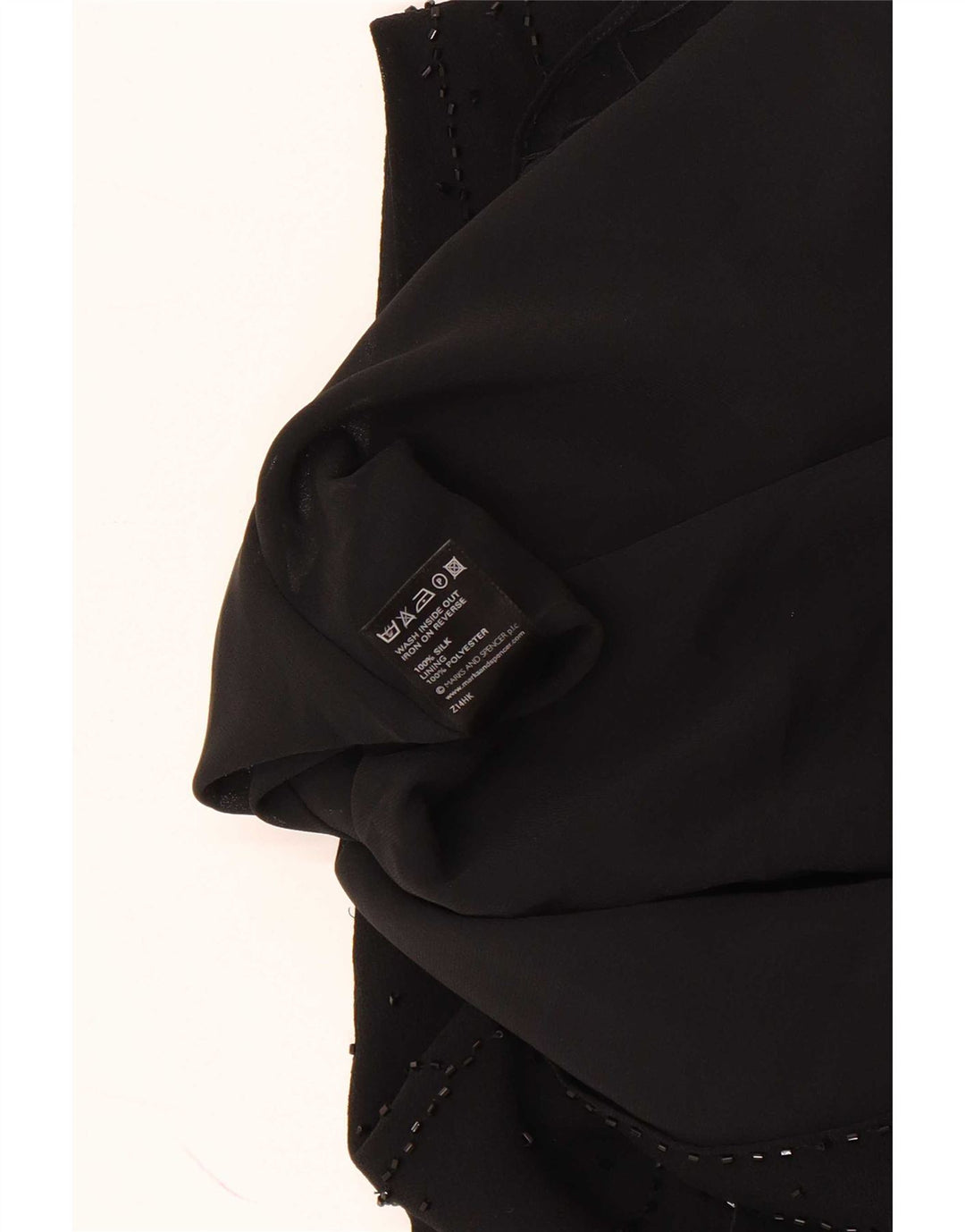 Marks & Spencer Womens Sleeveless Blouse Top UK 20 2XL Black Silk