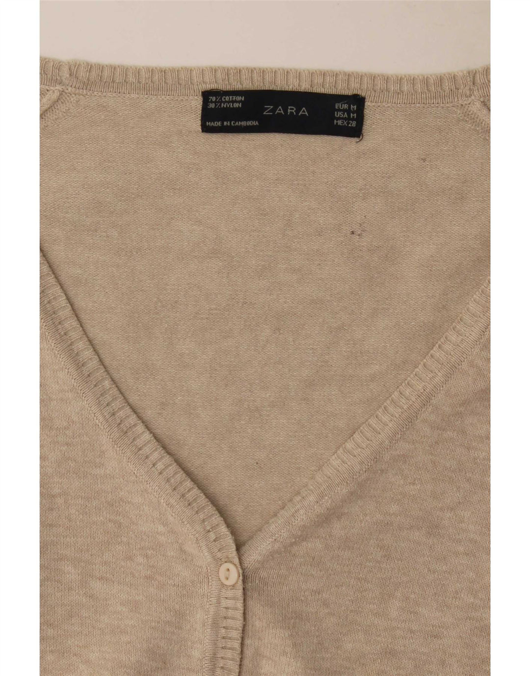 Zara Womens Cardigan Sweater UK 12 Medium Beige