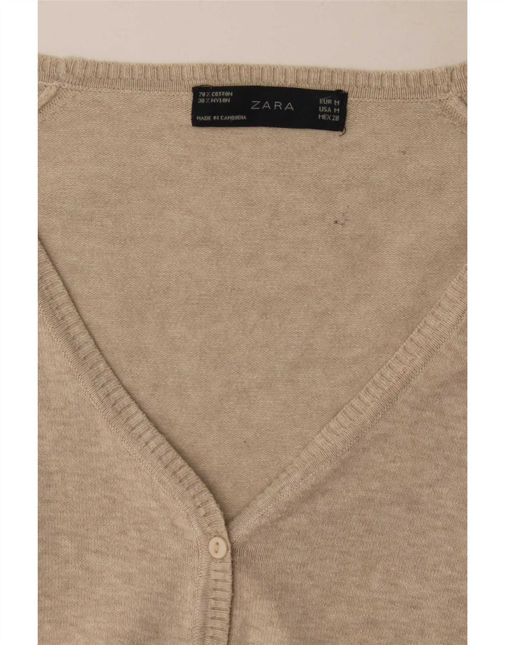 Zara Womens Cardigan Sweater UK 12 Medium Beige
