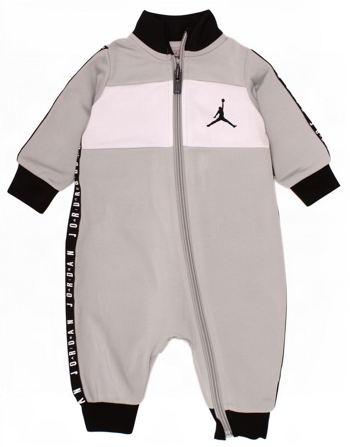 Jordan Baby Boys Graphic Jumpsuit 3-6 Months Grey Colourblock Polyester
