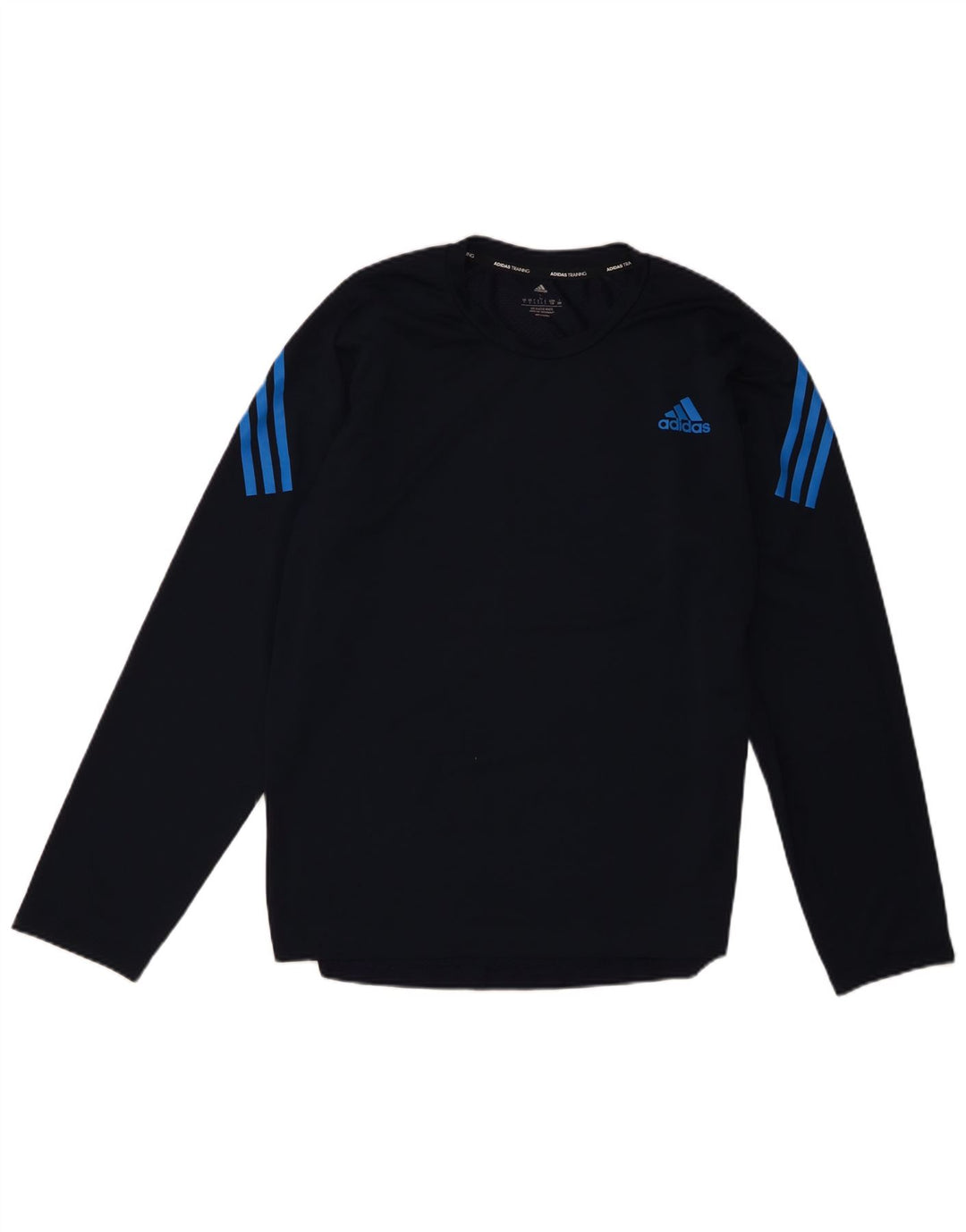 Adidas Mens Top Long Sleeve Large Navy Blue Polyester