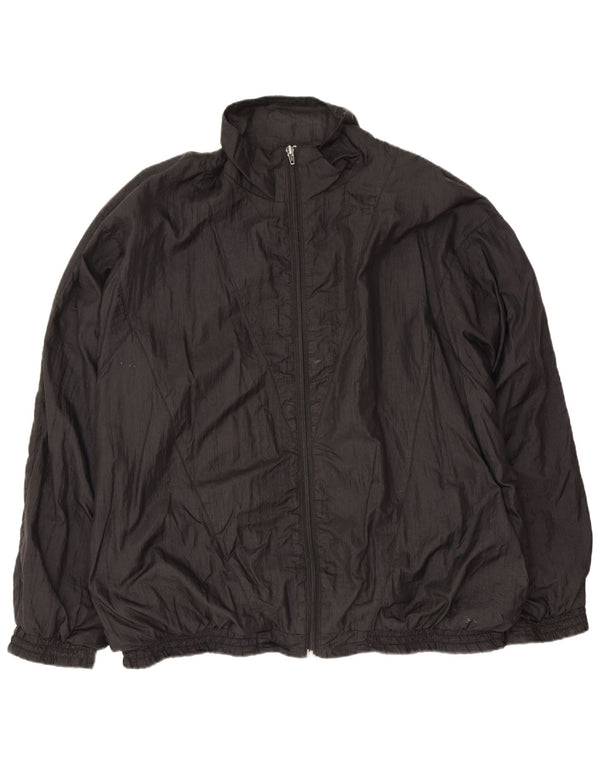 Rodeo Womens Oversized Tracksuit Top Jacket UK 18/20 XL Black Nylon