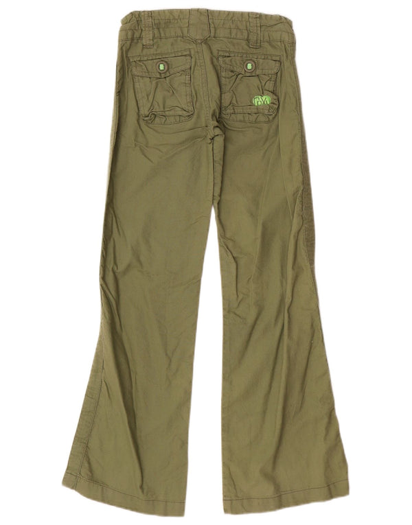 Roxy Girls Flare Cargo Trousers 9-10 Years W22 L27 Green
