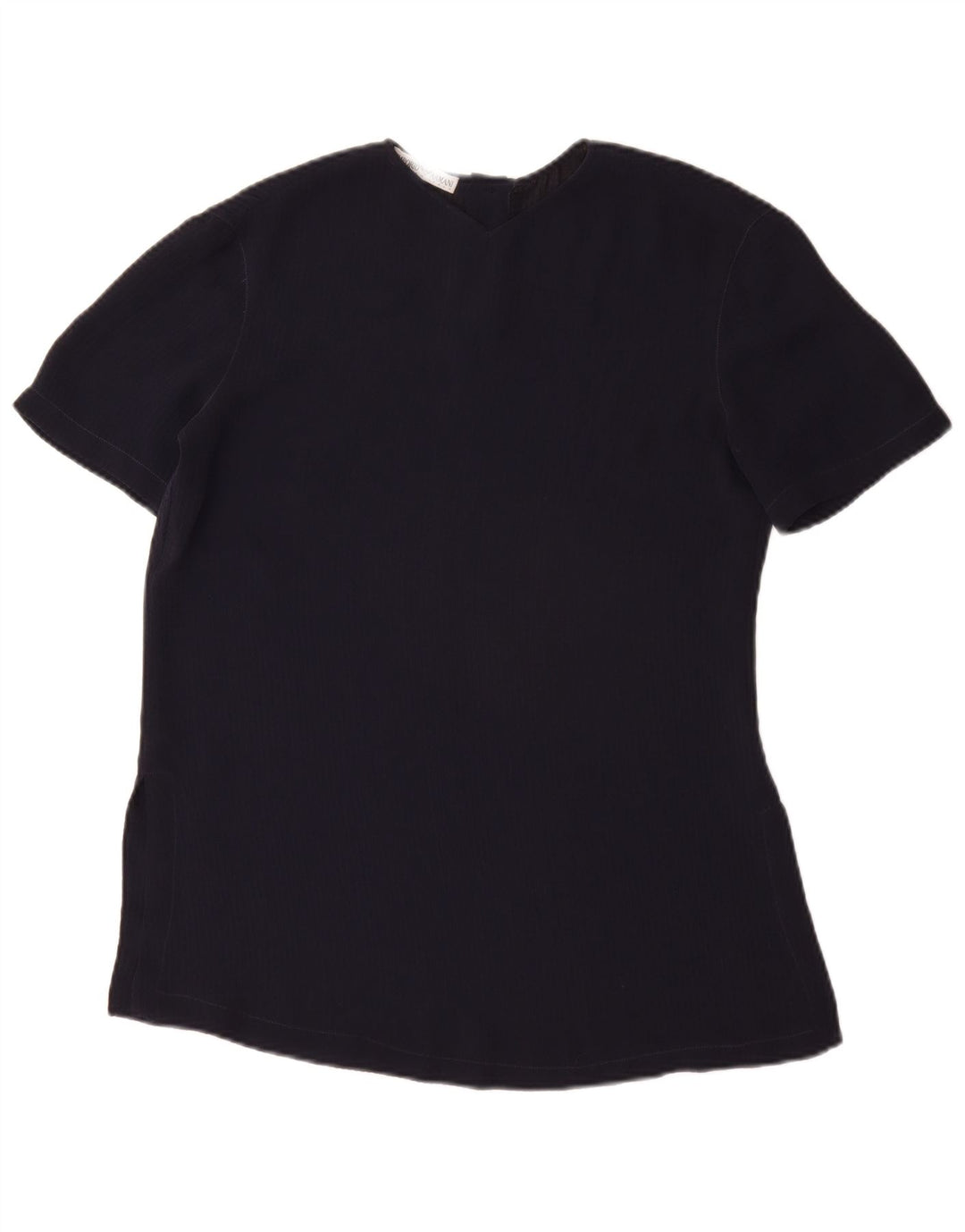 EMPORIO ARMANI Womens Blouse Top UK 12 Medium Navy Blue