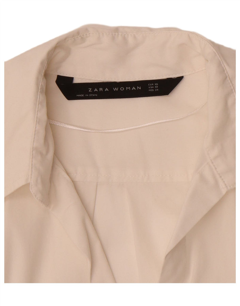 ZARA Womens Oversized Long Sleeve Asymmetrical Dress UK 6 XS Off White Vintage Zara and Second-Hand Zara from Messina Hembry 