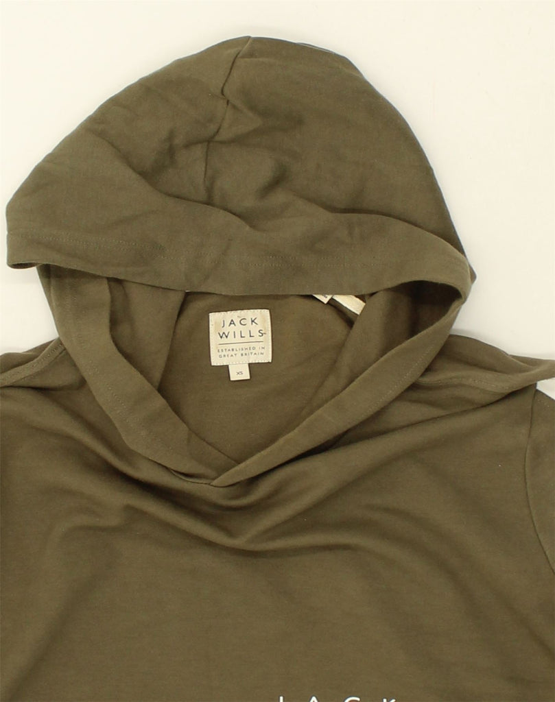 JACK WILLS Mens Hoodie Jumper XS Khaki Cotton | Vintage Jack Wills | Thrift | Second-Hand Jack Wills | Used Clothing | Messina Hembry 