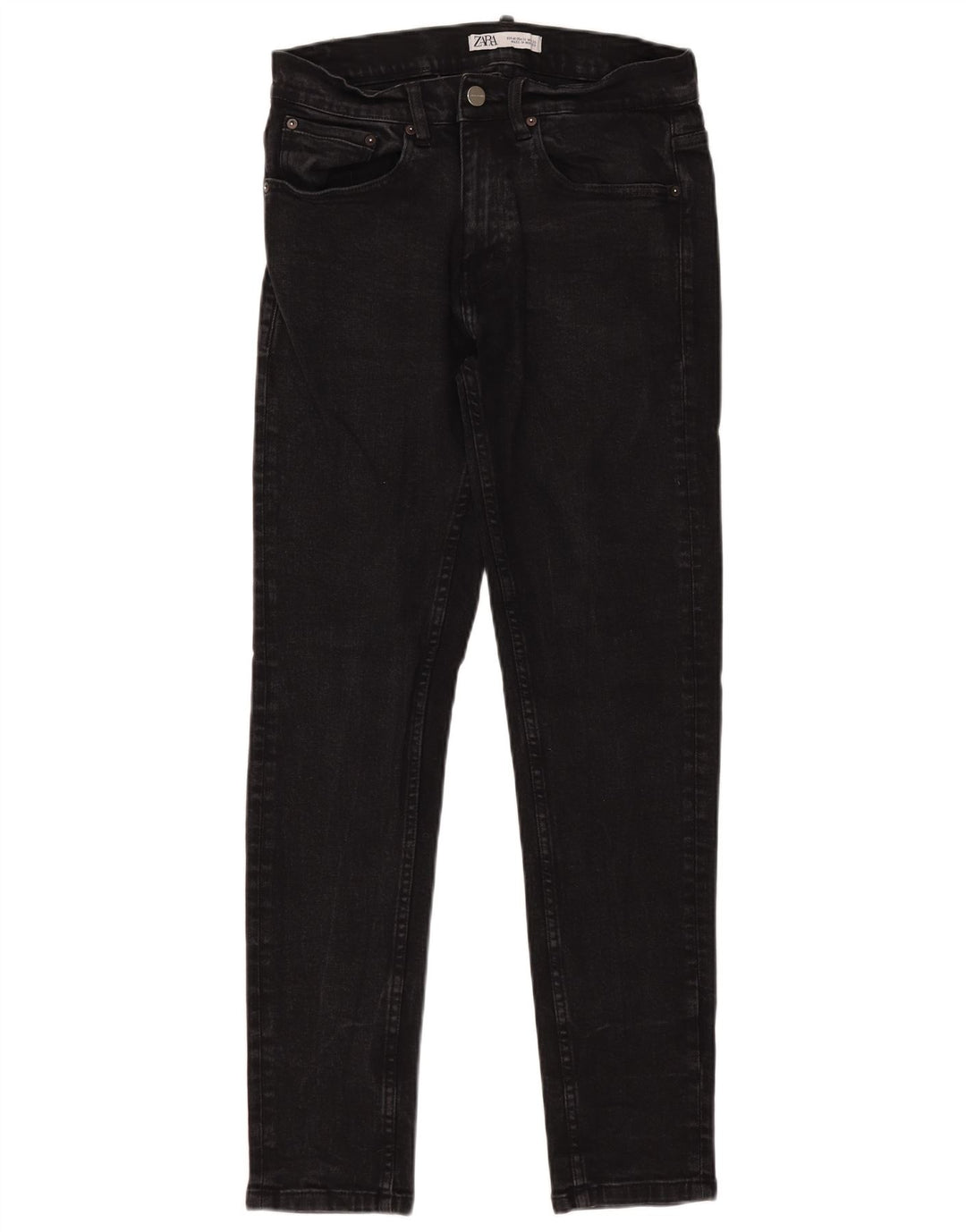 Zara Mens Skinny Jeans EU 40 Medium W30 L30 Black Cotton