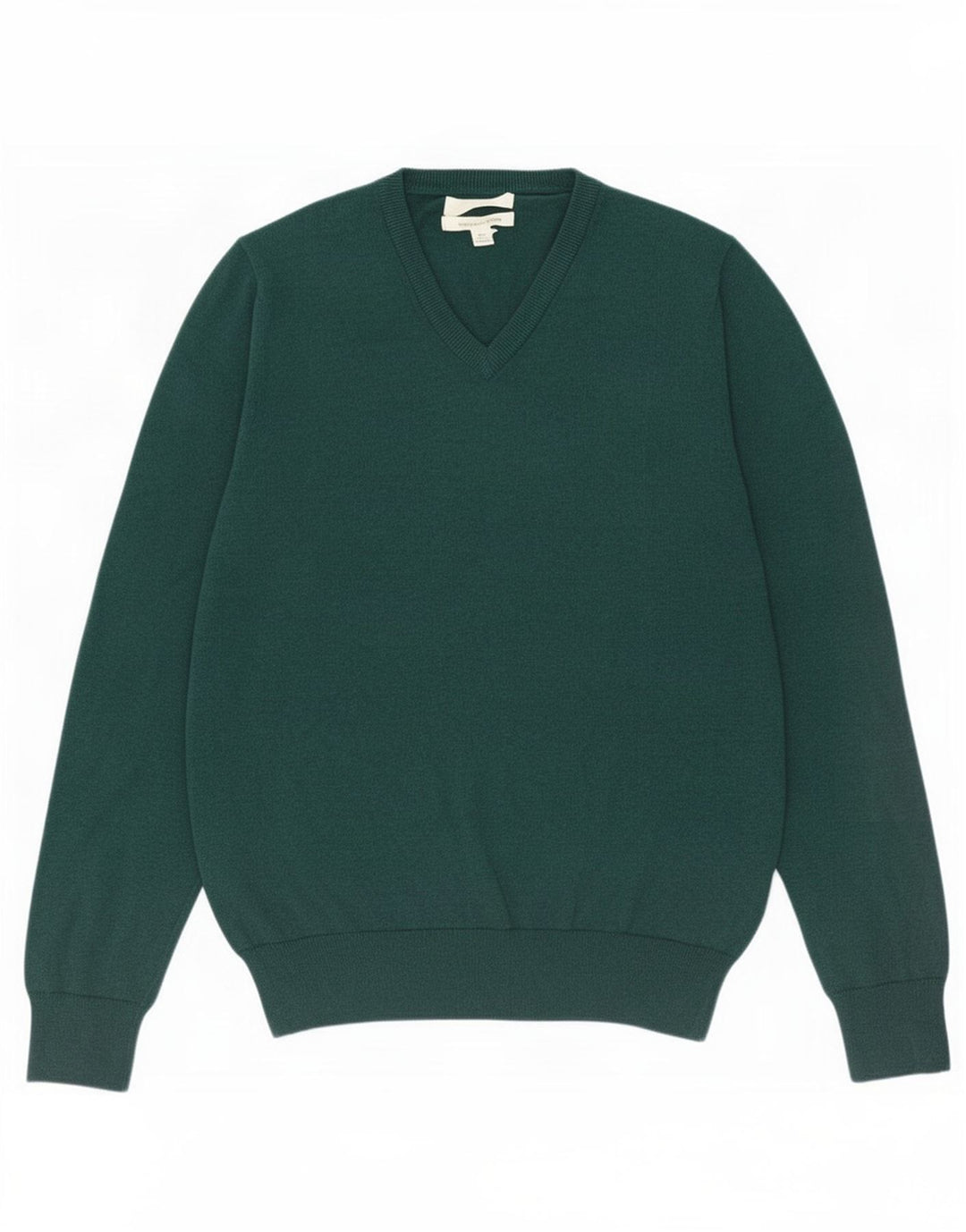 Marks & Spencer Mens V-Neck Jumper Sweater Medium Green Cotton