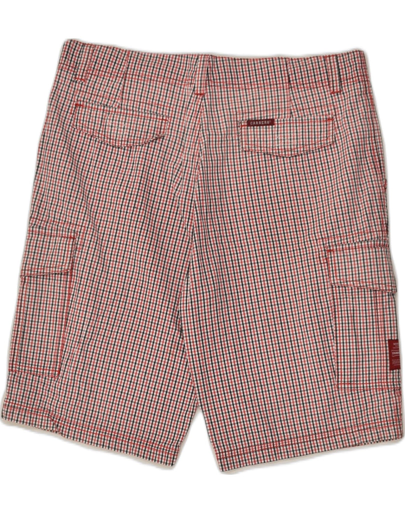 CARRERA Mens Cargo Shorts W34 Large Red Check | Vintage Carrera | Thrift | Second-Hand Carrera | Used Clothing | Messina Hembry 