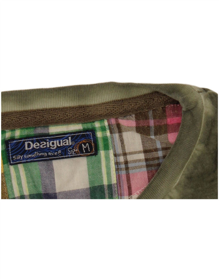 Desigual Mens Graphic T-Shirt Top Medium Khaki