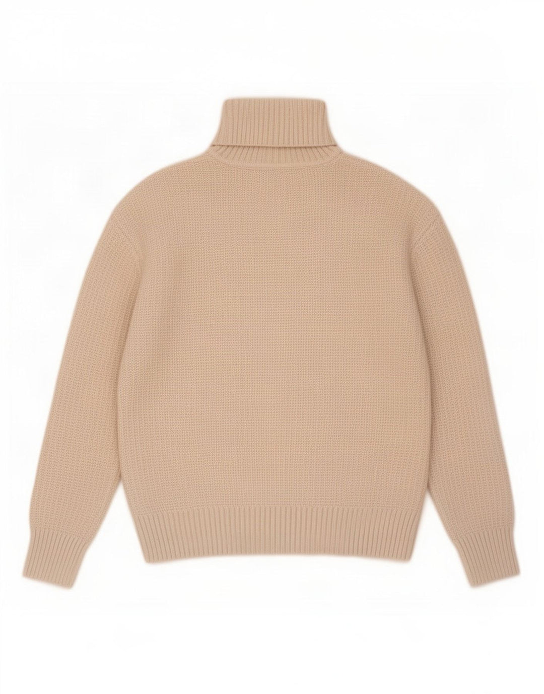 Marks & Spencer Womens Roll Neck Jumper Sweater UK 10 Small Beige Polyester